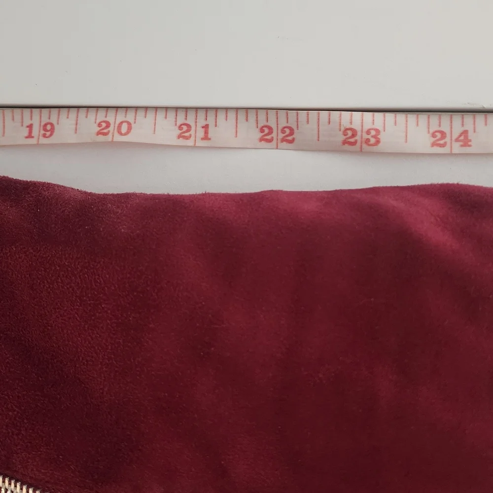Burgundy Forever over the knee boots size 6. Feels like a soft suede material. - Picture 4 of 7